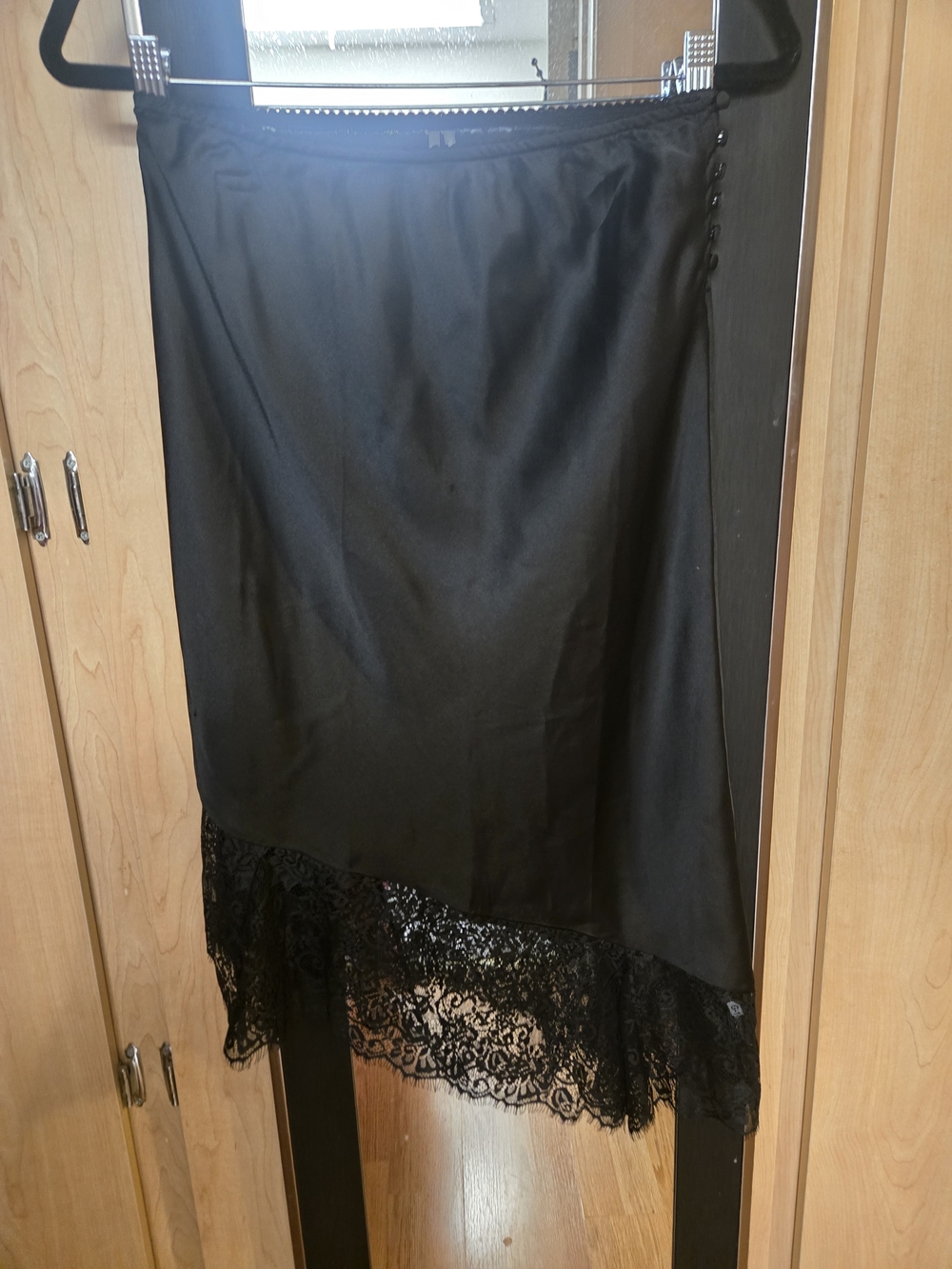 Anthropologie Black Lace Midi Skirt
